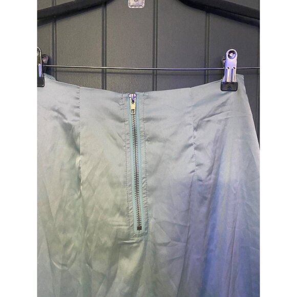 Missguided COORD FRONT SPLIT MIDAXI Blue SKIRT SATIN Size UK 6 US 2 NWT - Picture 8 of 9